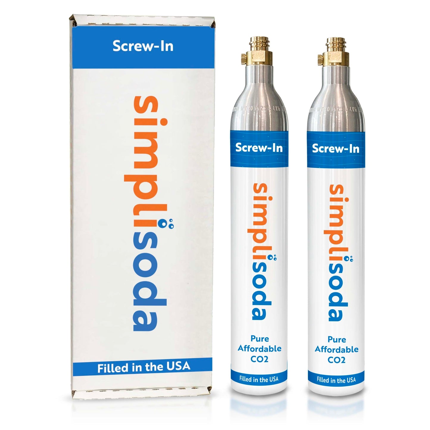 Simpli Soda 60L CO2 Canister Cylinders - Compatible w/Sodastream Quick Connect Only [Including ART, TERRA ENSO & DUO] - Soda Streaming Machine CO2 Tanks Gas Refill, | 14.5 oz, Set of 2