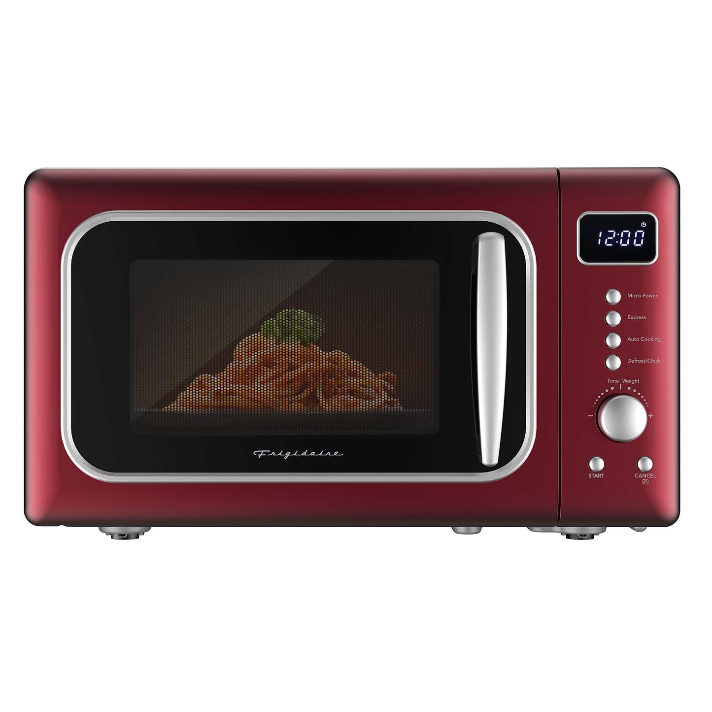 Frigidaire, 0.7 Cu. Ft. Retro Countertop Microwave Oven, 700W Compact Microwave with 8 Auto Cook Menus, Auto Defrost, 5 Power Levels, LED Display, Glass Turntable, White-RoseGold