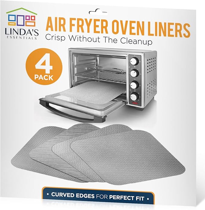 Toaster Oven Liners for Bottom of Oven (2 Pack) Reusable Non-Stick Heat Resistant Toaster Liners, Compatible with Ninja, Cuisinart, Emeril Lagasse & More, Toaster Mat, 12"x12" (Black)