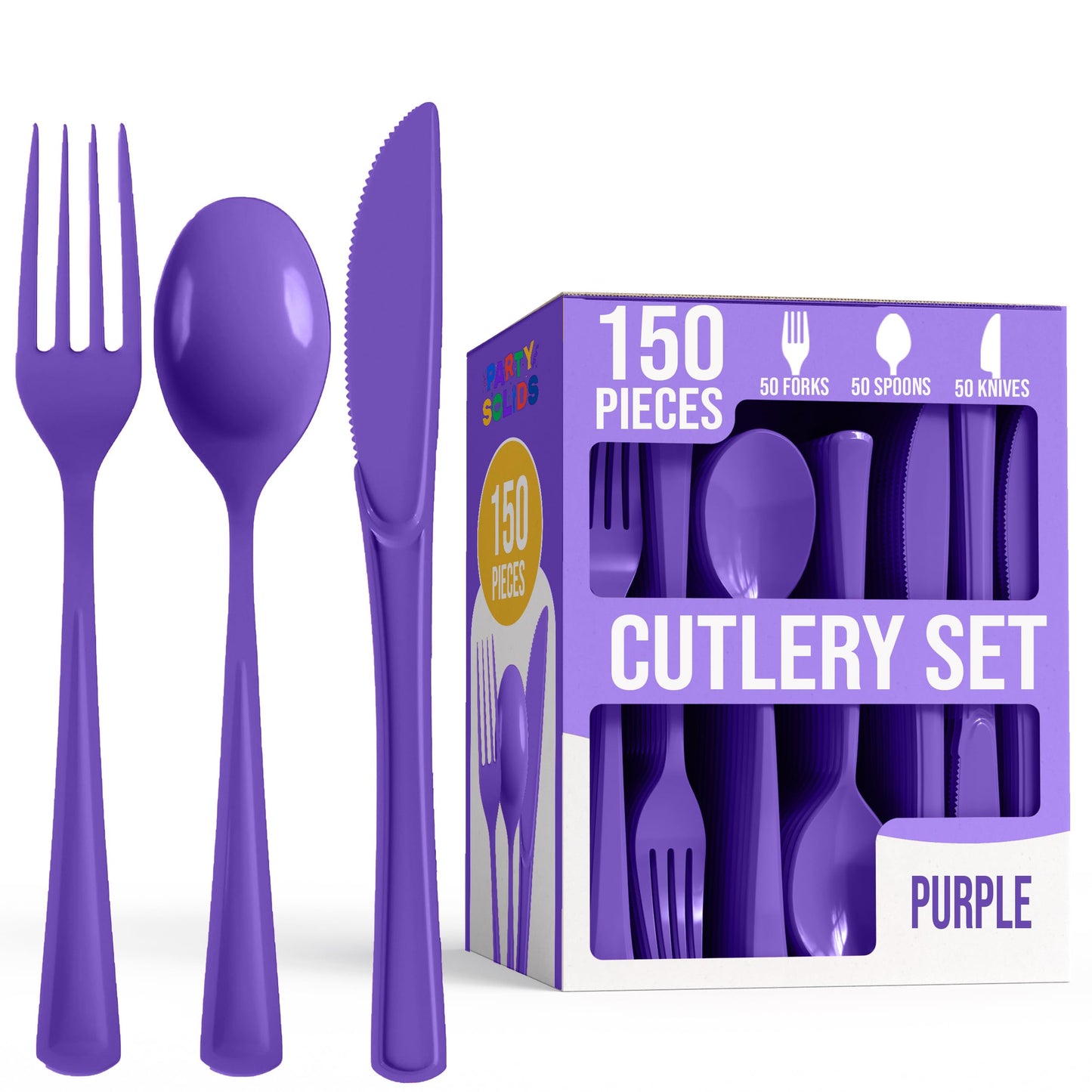 Party Solids Red Plastic Silverware 150 Pcs Red Cutlery Set
