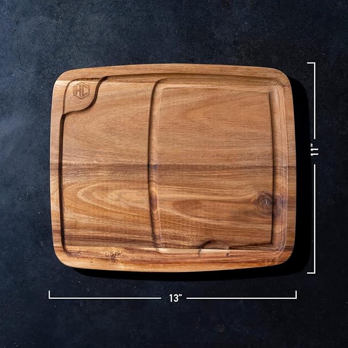 HexClad 4 Pc Bistecca Solid Wood Steak Plate Set