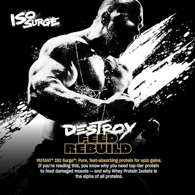 Mutant ISO Surge Whey Protein Isolate Powder Acts Fast to Help Recover, Build Muscle, Bulk and Strength, 5 lb - Triple Chocolate