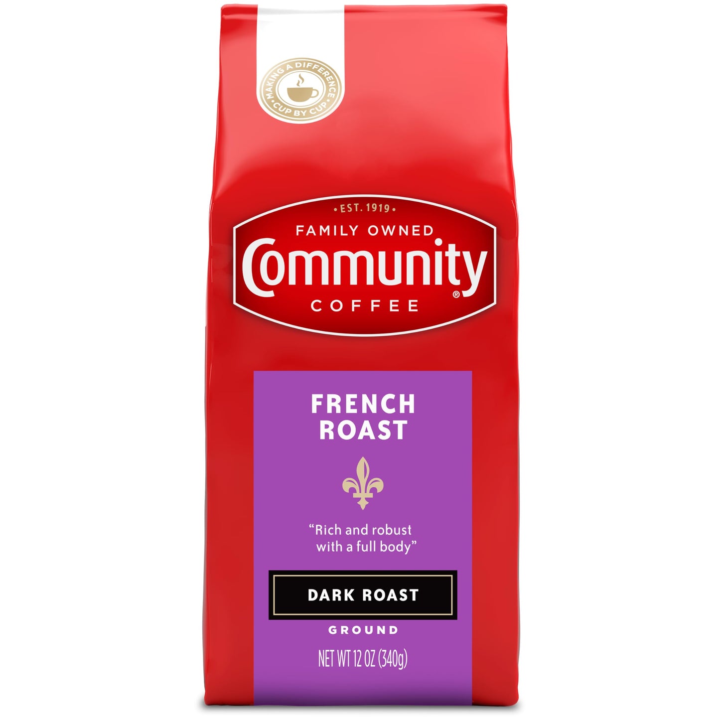 Community Coffee 100% Colombia 72 Ounce, Medium Dark Roast Ground Coffee, 12 Ounce (Pack of 6)