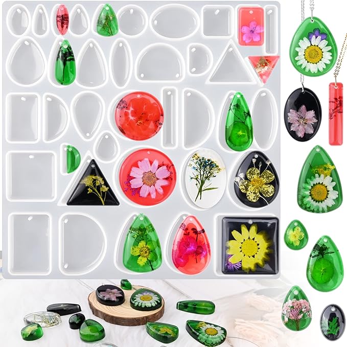 Actvty Alphabet Resin Mold, Reversed Alphabet Silicone Molds with Holes for Epoxy, Letter Molds for Resin DIY Keychain Jewelry Pendant