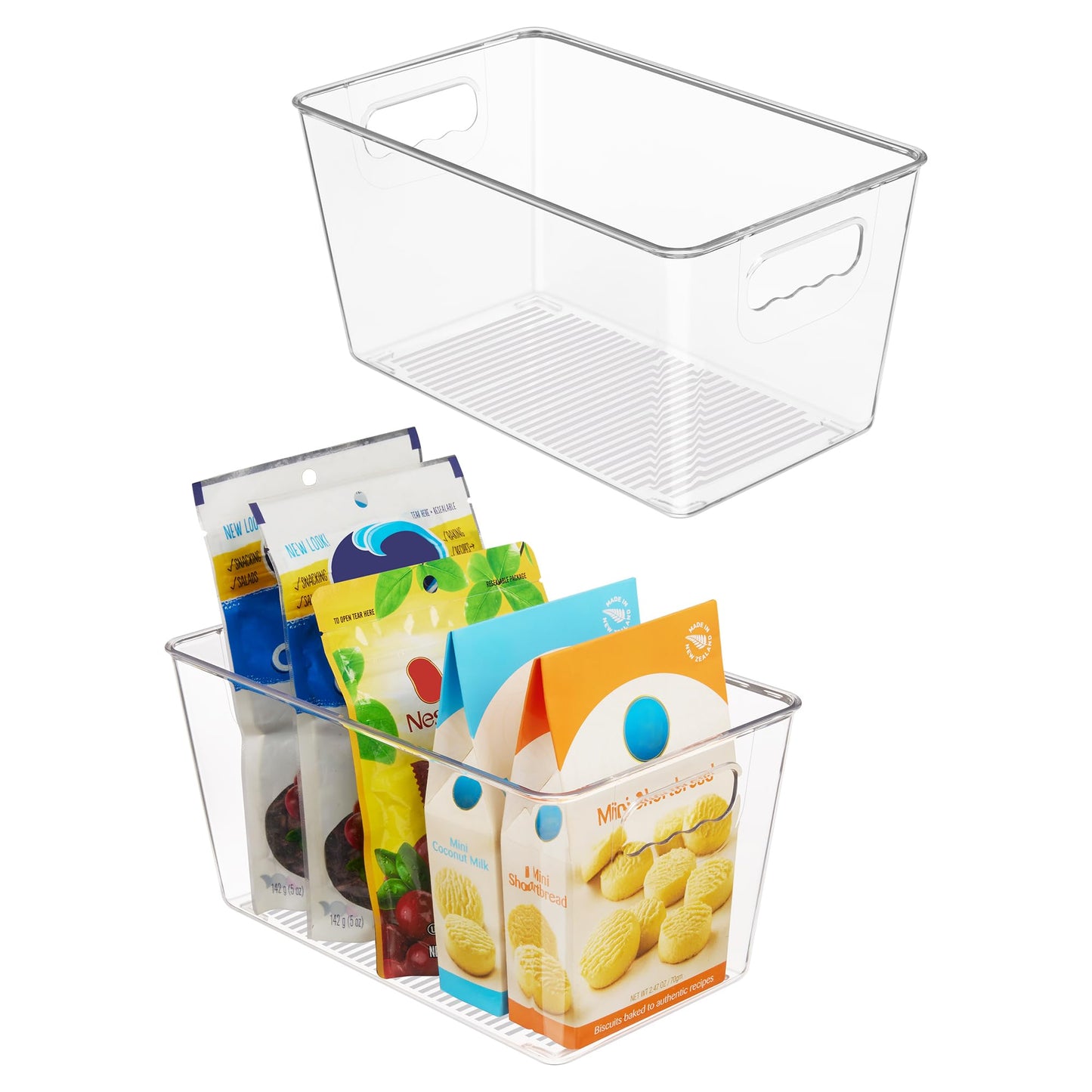 Vtopmart 6 Pack Clear Storage Bins, Pantry Cabinet Organizer Bins, Medium