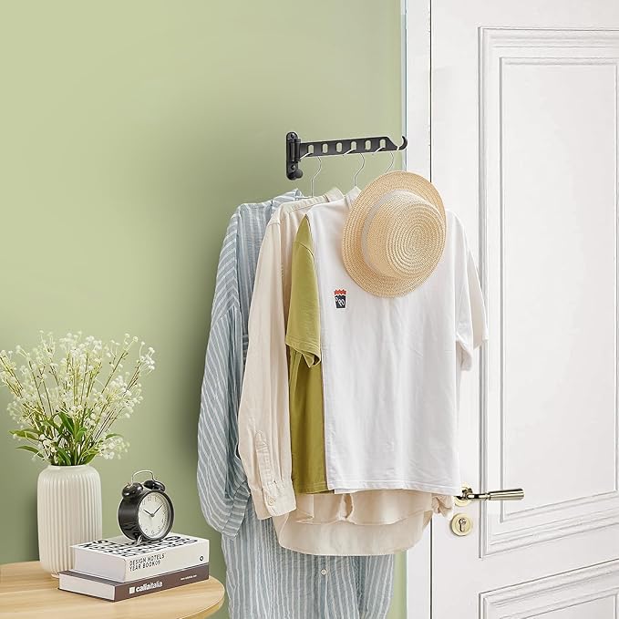 JOOM Laundry Drying Rack Wall Mounted Clothes Drying Rack Clothes Hanger Grey 2 Pack