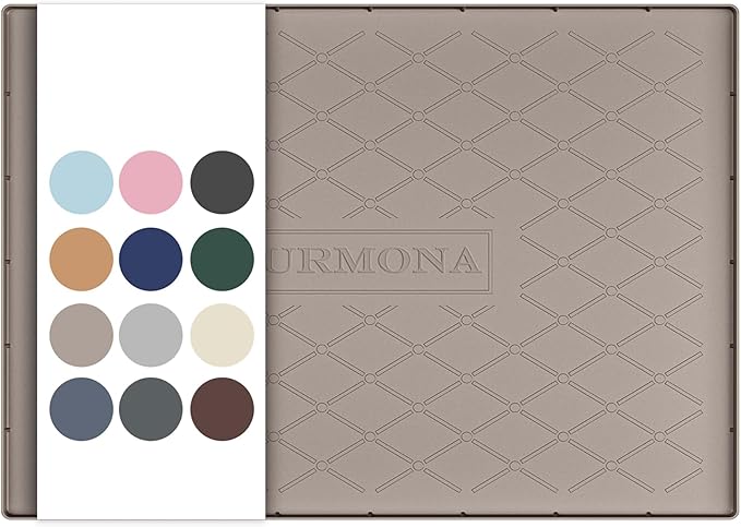 URMONA 31" x 19" Waterproof Silicone Mat in Multiple Sizes & Colors, Under Sink Mat for Kitchen & Bathroom, Pet Food Pad for Dogs & Cats, Kitchen Cabinet Liner, Multi-Purpose for Storage(Beige)