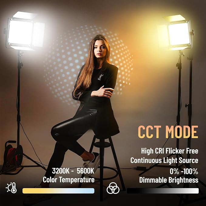 Mettlelite 2 Pack SPL210B Bi Color LED Video Light Kit