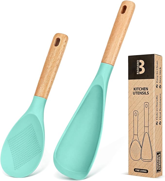 Badiano Cooking Spoon and Rice Scooper for Nonstick Cookware,Multi-function