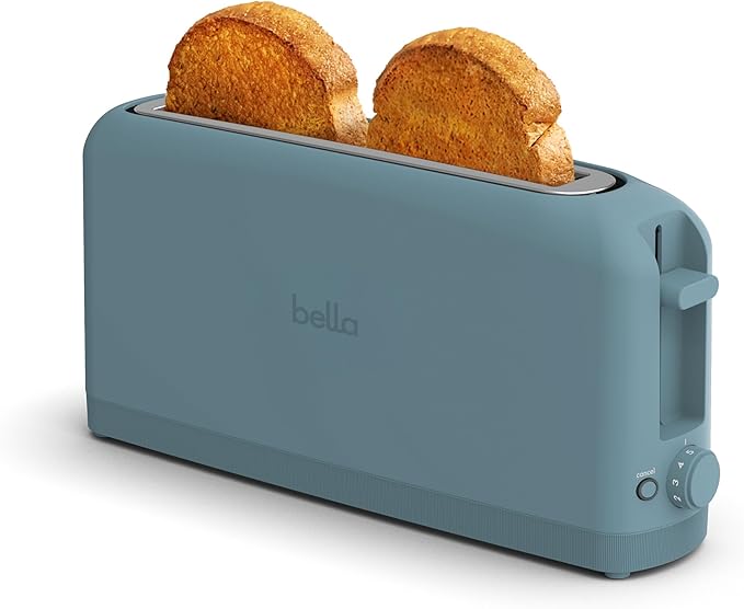 bella Fits-Anywhere™ 2-Slice Slim Toaster, Long Slot & Extra Wide, Surf