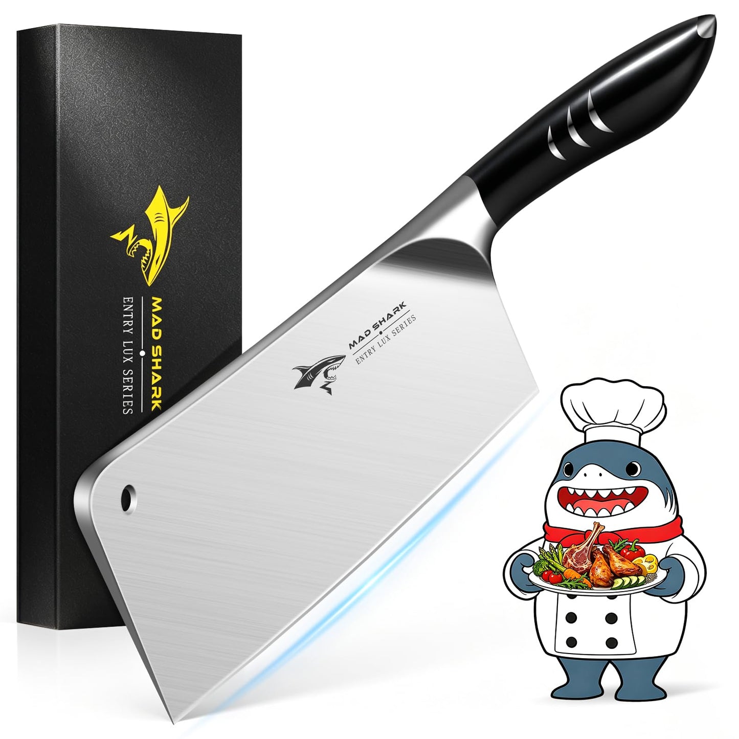 MAD SHARK 7.5 Inch Meat Cleaver with German Military Grade Composite Steel