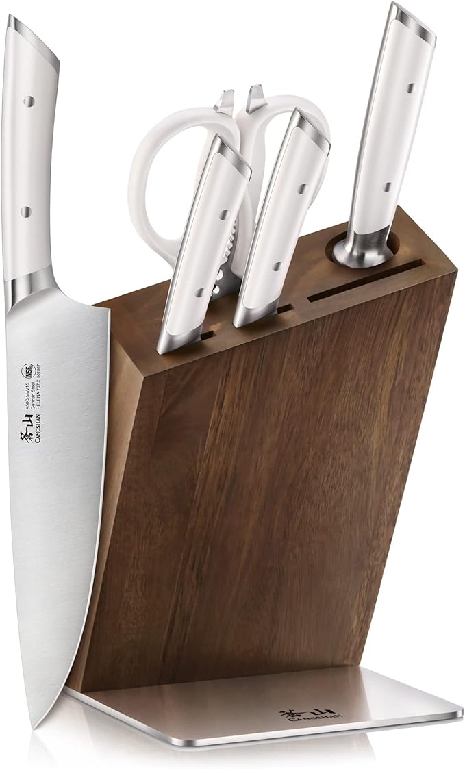 Cangshan HELENA Series German Steel Forged, HUA Knife Block Set (4-Piece, Black)