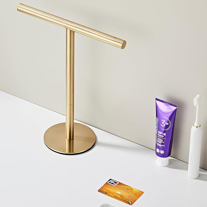 Bathroom Hand Towel Holder Stand，T-Shape Hand Towel Holder Stand SUS304 Stainless Steel for Bathroom，Kitchen or Vanity Countertop