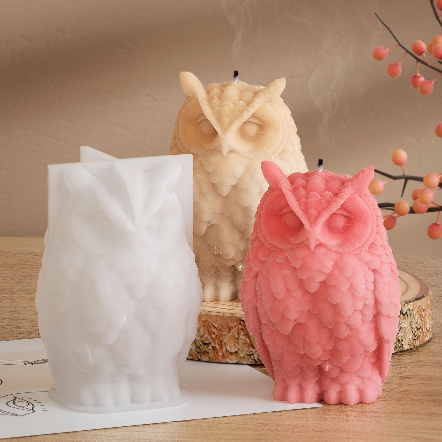 2 Pack Spiral Wave Resin Casting Molds - Silicone for 3D Animal Candle Making