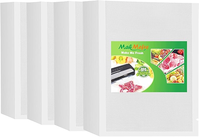 MakMeFre Quart 8"x12"Vacuum Sealer Bags 400ct for Food Storage