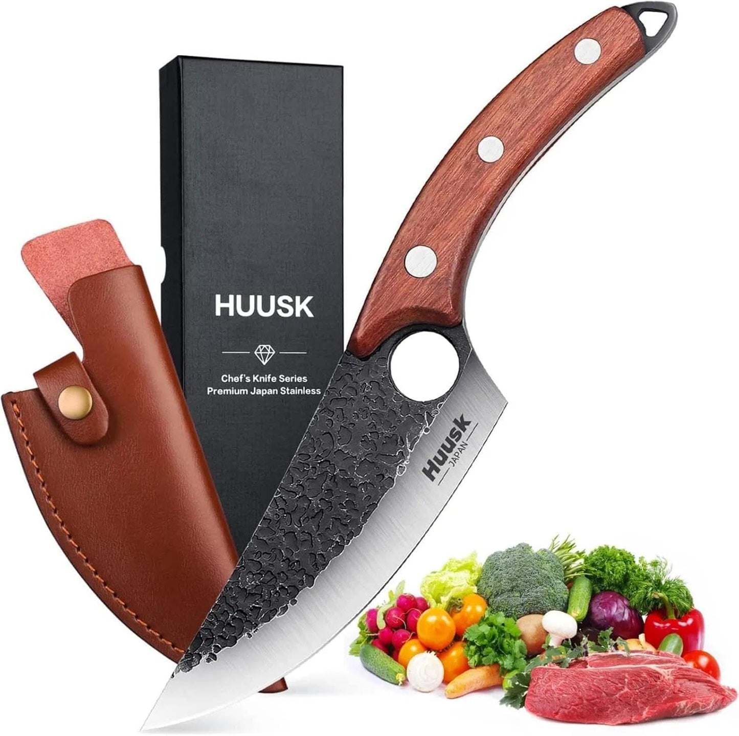 Dream Reach Meat Cleaver Knife - Heavy Duty Stainless Steel Hand Forged