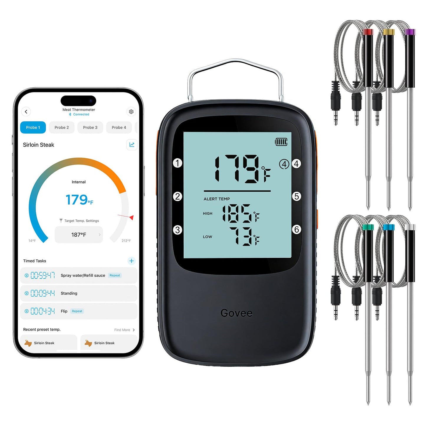 Govee Bluetooth Meat Thermometer Digital with Smart App Timer and Alerts