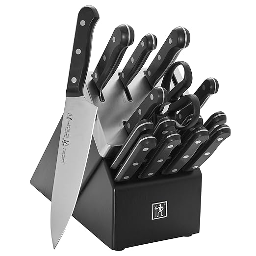 HENCKELS Solution Razor-Sharp 7-pc Knife Block Set, Chef Knife, Bread Knife, German Engineered Informed by 100+ Years of Mastery