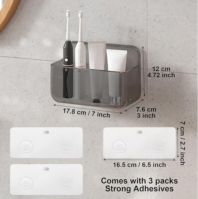 Diesisa 2pc Acrylic Wall Mount Organizer, Adhesive Cabinet Door Organizer,Acrylic Bathroom Shelves for Wall,No Drilling Hang Walls,with Self Adhesive Tape, for Bathroom, Kitchen, Living Room