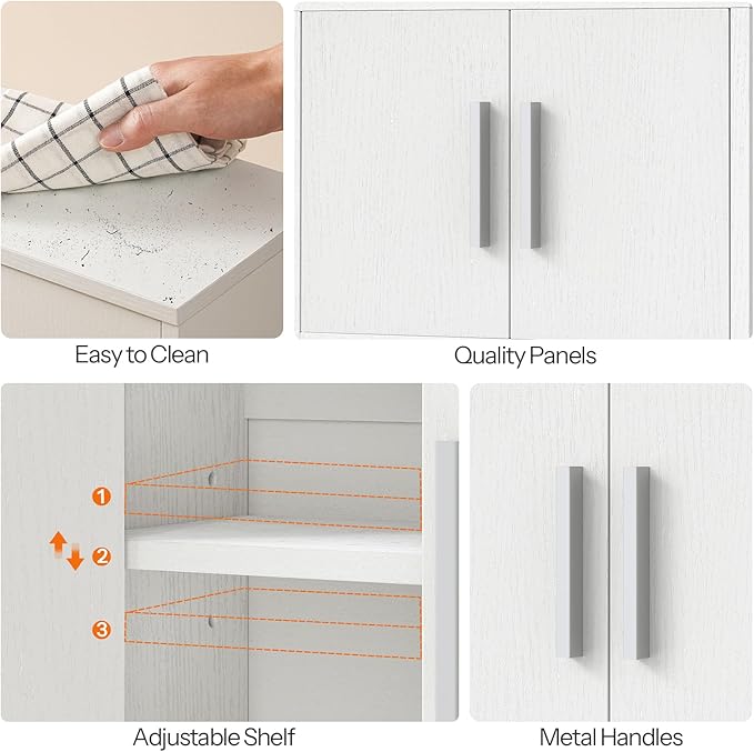 HOOBRO Bathroom Wall Cabinet, Medicine Cabinet, 15 x 7.1 x 16.1Inches, Adjustable Shelf, Over The Toilet Wall Storage Cabinet, for Bathroom, Bedroom, White