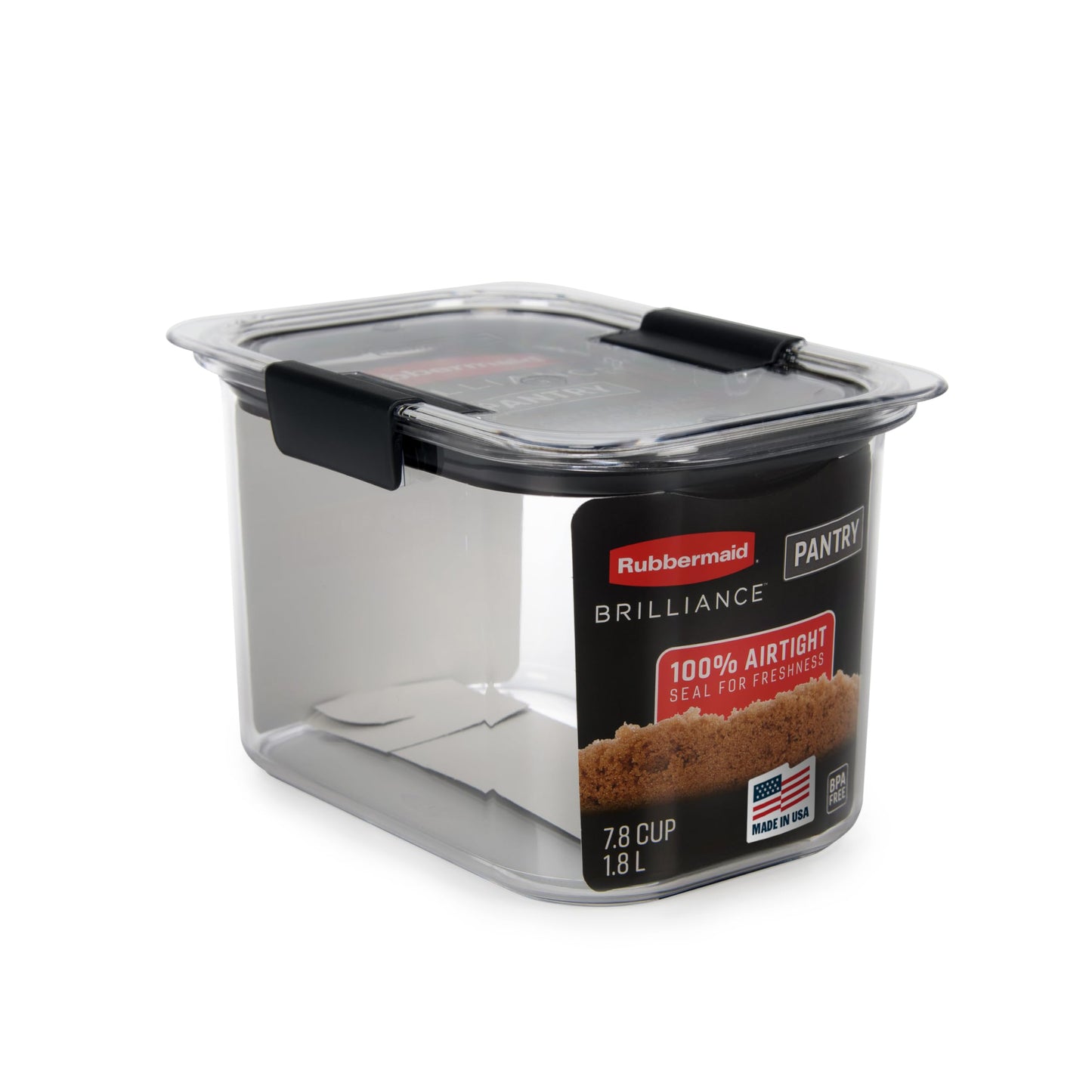 Rubbermaid Brilliance Pantry Food Storage Containers, Set of 4 (8 Pieces), BPA-Free, Clear, Airtight