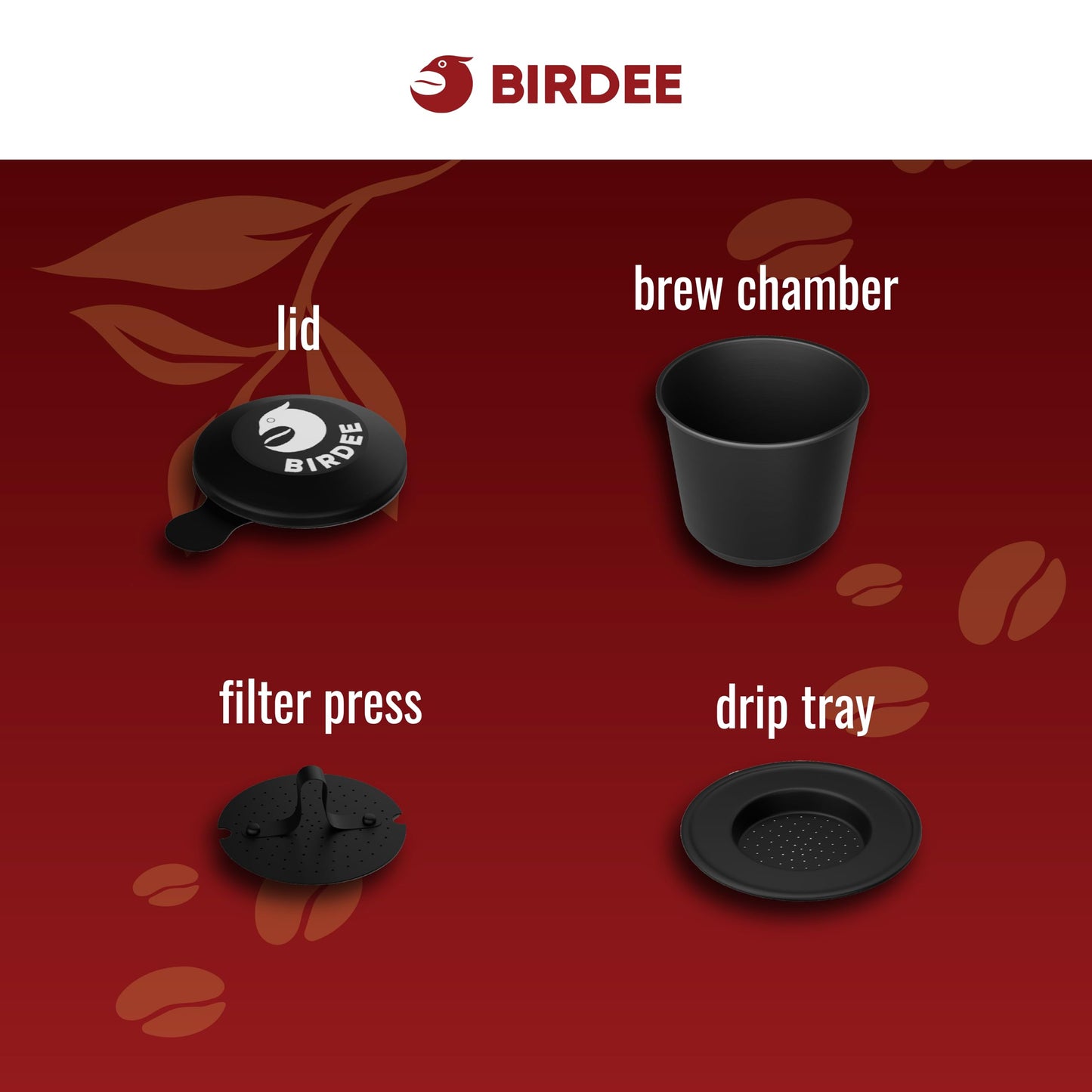 Birdee Phin Coffee Filter Set – Pack of 2, 6 oz Aluminum Black Vietnamese Coffee Maker