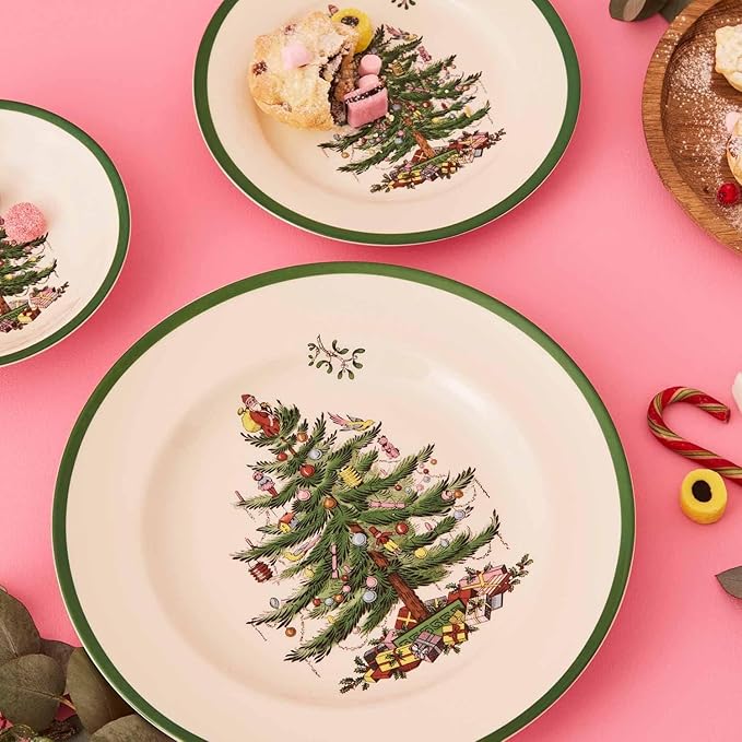 Spode Christmas Tree Luncheon Plate - Festive Holiday Serving Plate