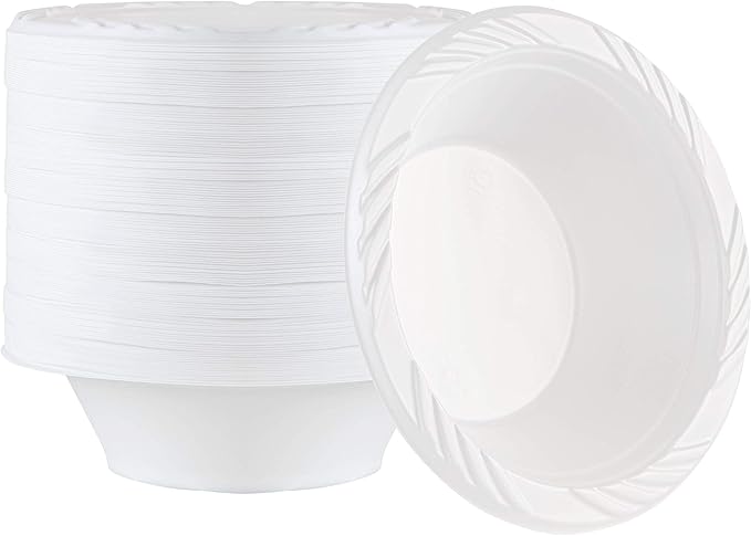 100 Count Disposable 6 Inch White Plastic Dessert Plates