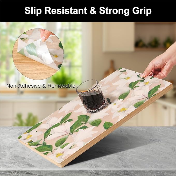 Cooyes Shelf Liner – Premium Non-Adhesive Cabinet & Drawer Liner for Kitchen – Waterproof Shelf Paper with Modern Pattern – Durable EVA Cabinet Mat – Easy to Cut （17.5" W x 197" L）
