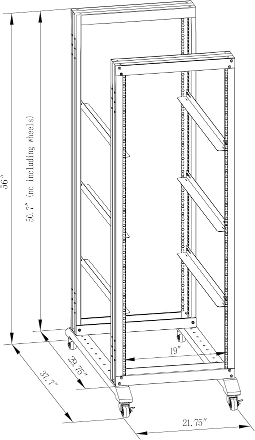 27U Server Rack/4-Post 19in Network Rack/Open Frame Rack