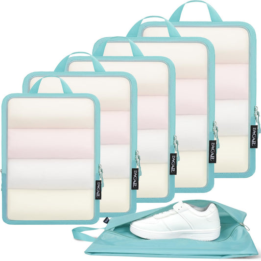 BAGAIL 4 Set/6 Set Ultralight Compression Packing Cubes Packing Organizer for Travel Accessories Luggage Suitcase Backpack