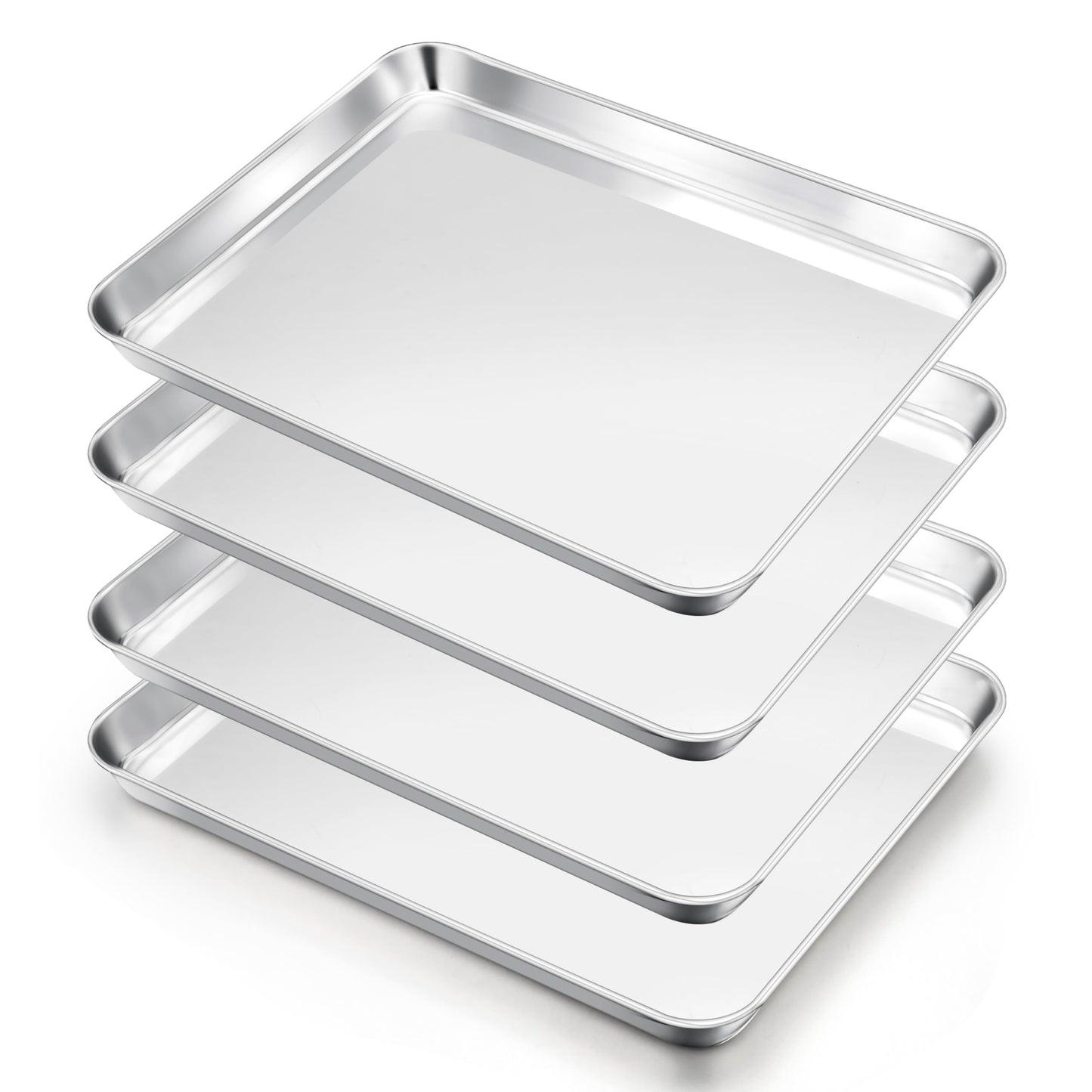 E-far Small Baking Sheet, 10.5”x8.3” Stainless Steel Toaster Oven Tray
