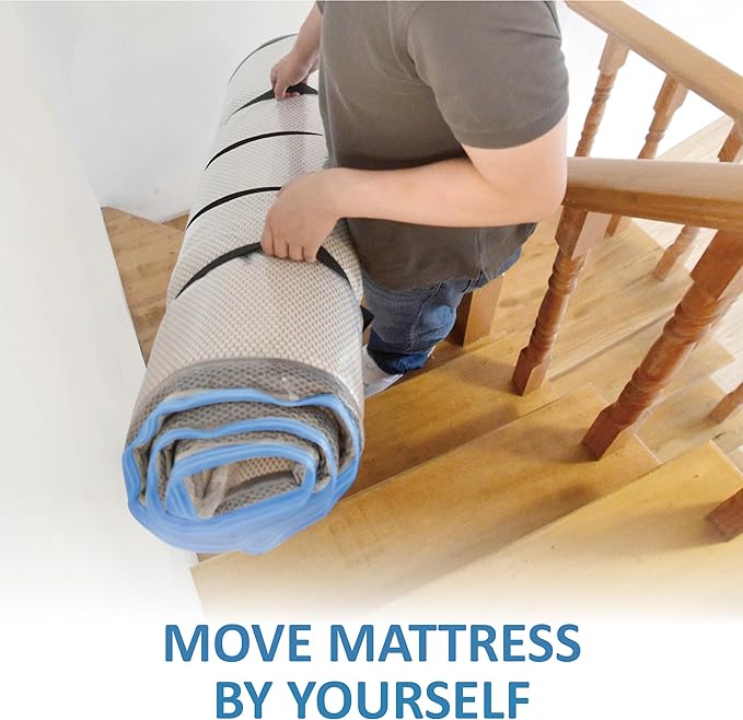 Storage Logic Queen/Full/Full-XL Foam Mattress Vacuum Bag with Blue Zipper, Mattress Storage Bag