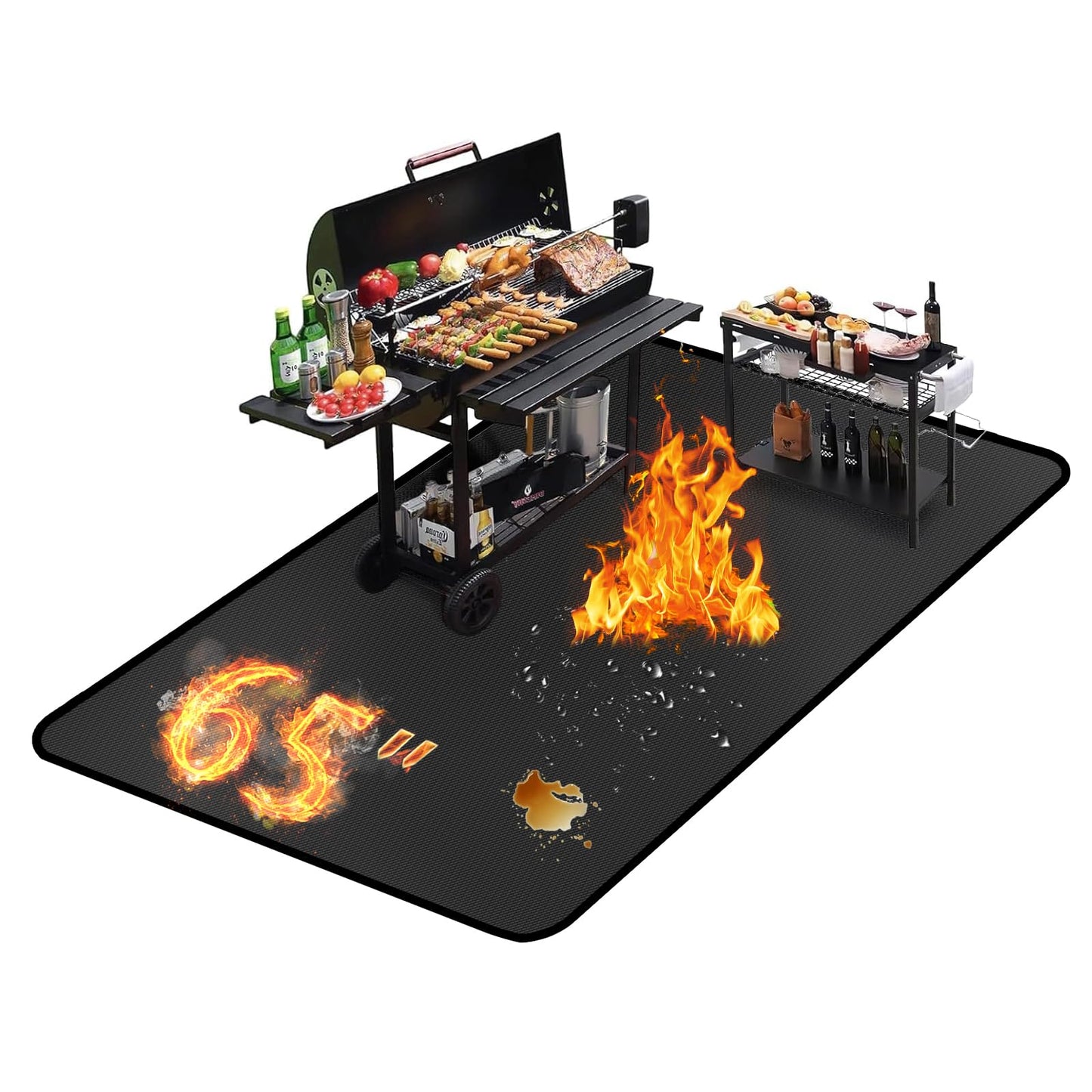 60 ×52 Inch Under Grill Mats for Outdoor Grill & Grill Mat for Under BBQ