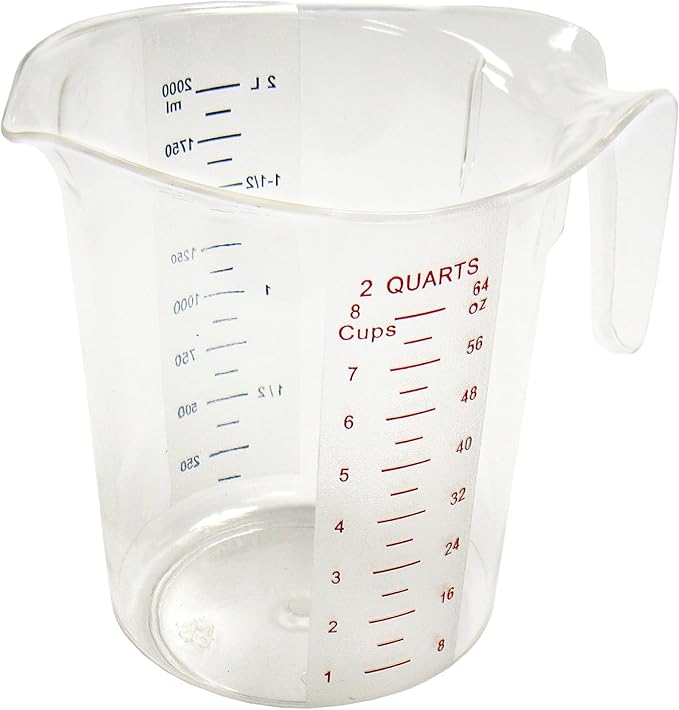 Winco 1 qt Clear 5 Piece Plastic Measuring Cup Set