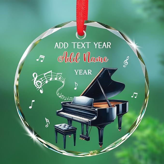 Clarinet Player Christmas Glass Ornament, Personalized Clarinet Xmas Ornament Gifts for Musical Instrument Player, Clarinettist Christmas Keepsake, Custom Text & Name Musician Glass Ornaments 2026
