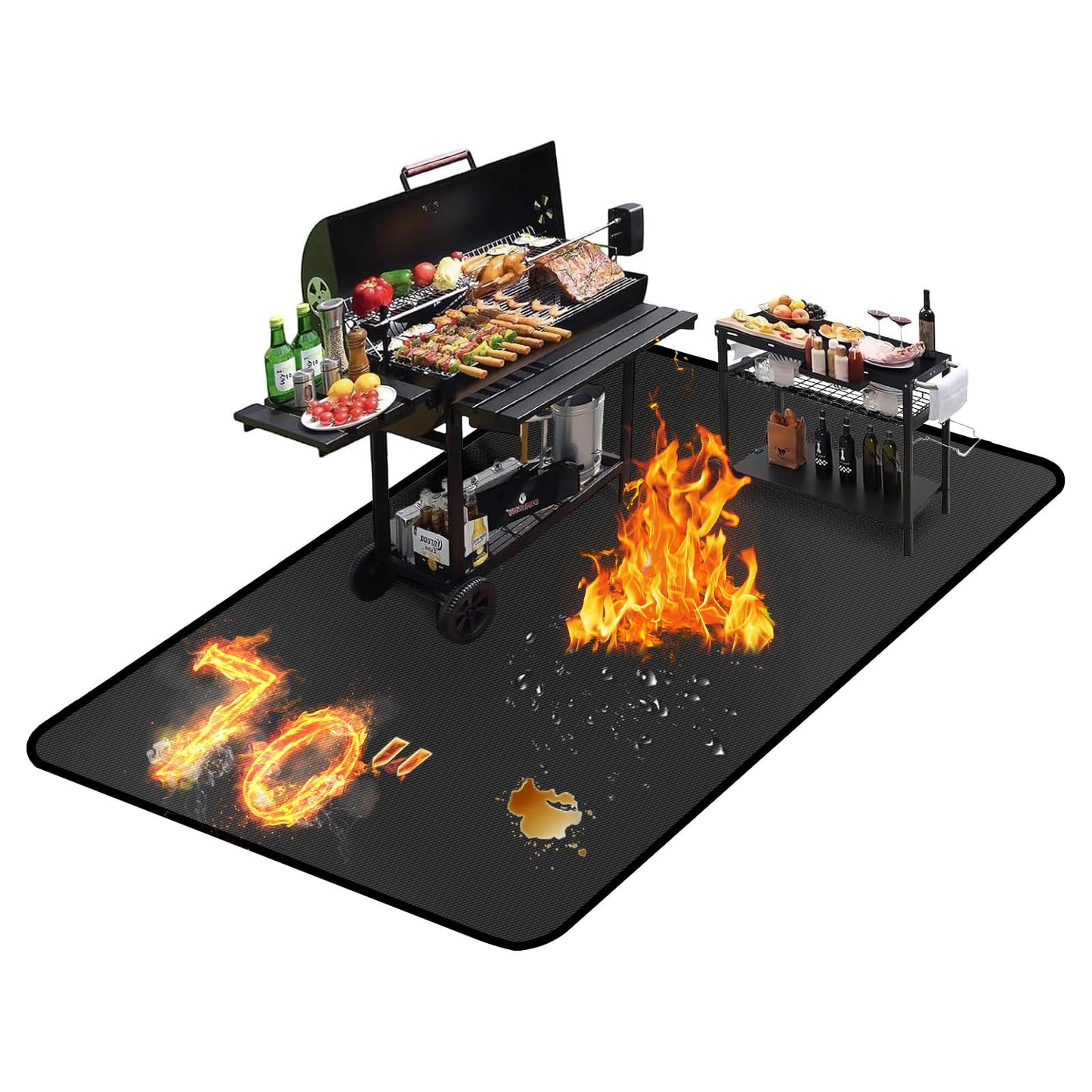 60 ×52 Inch Under Grill Mats for Outdoor Grill & Grill Mat for Under BBQ
