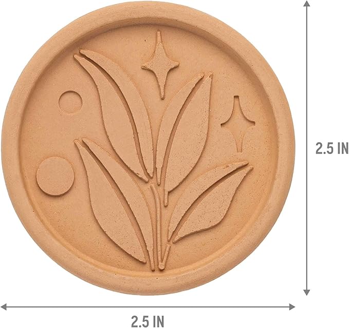 Goodful Brown Sugar Saver and Softener Disc with Elegant Leaf Design,Multiple Uses for Food Storage Containers,Reusable and Food Safe,Terracotta, (Pack of 24)