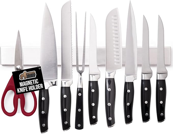 GORILLA GRIP 304 Stainless Steel Magnetic Knife Holder Strip, 18 Inch
