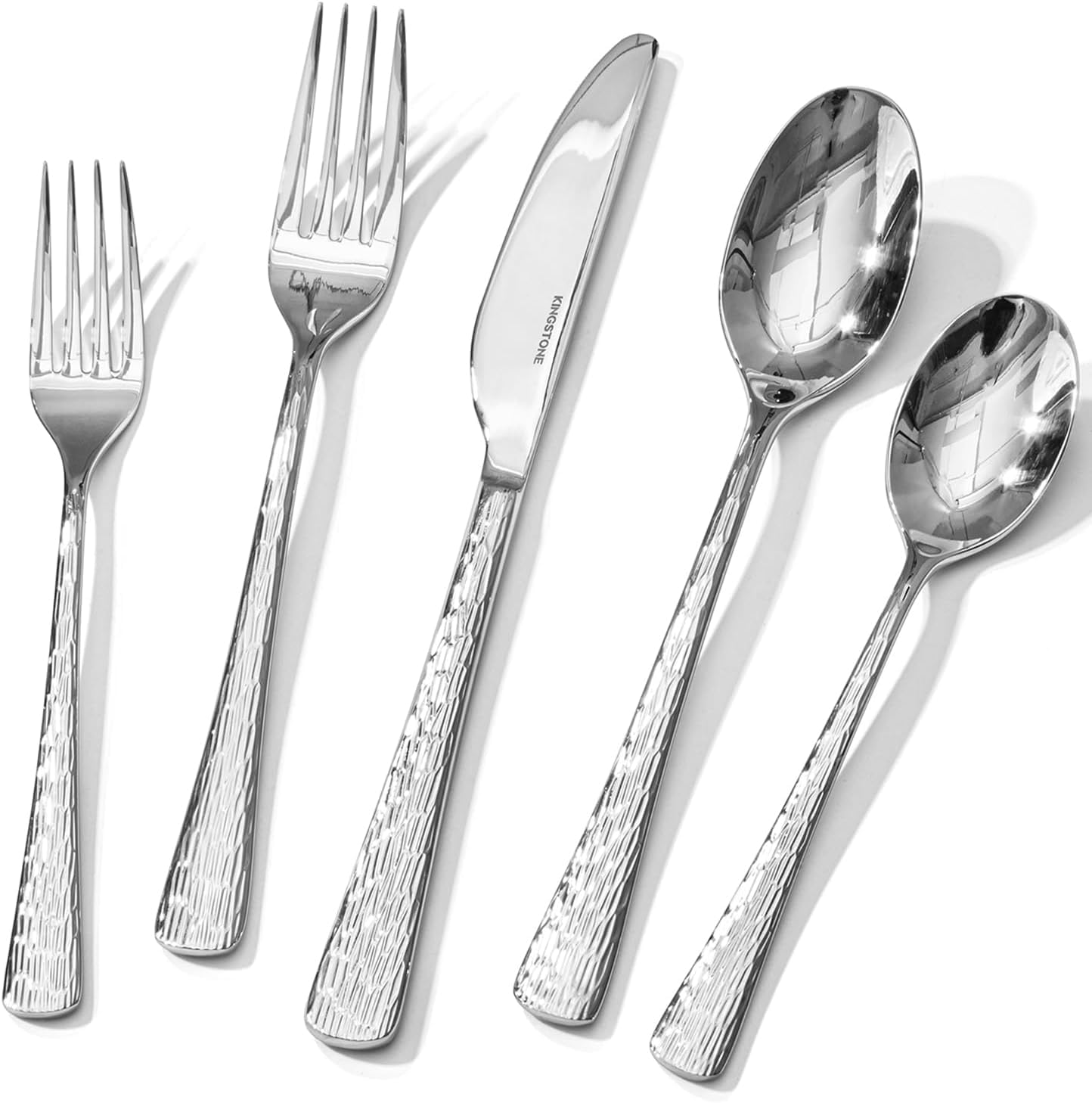 45 Piece Gold Silverware Set with Serving Utensils, 18/10 Stainless Steel