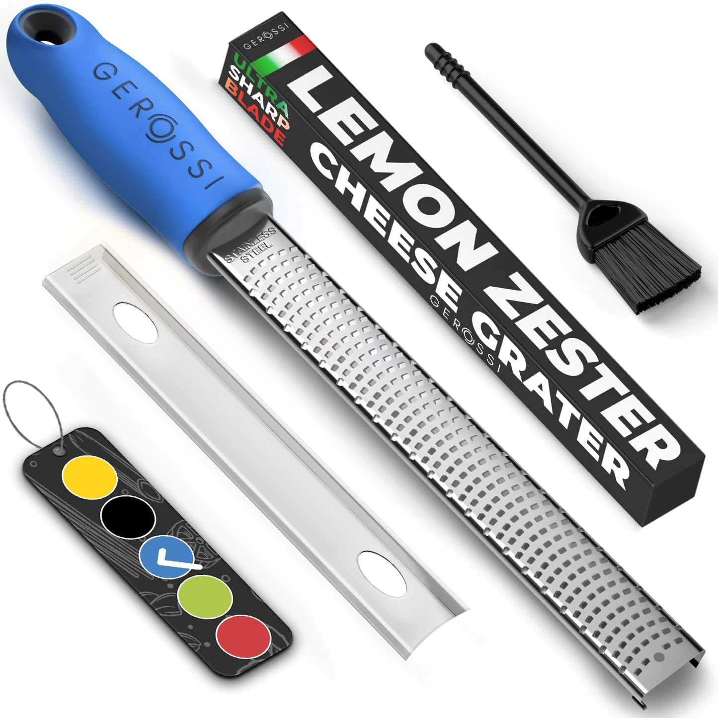 Lemon Zester Tool with Handle, Zester Grater for Cheese, Citrus and Garlic