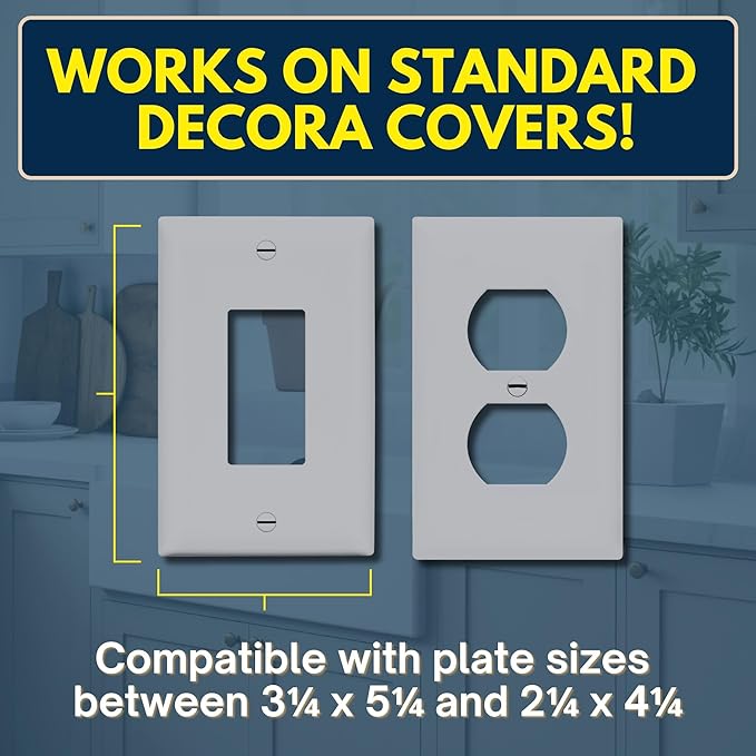 BeraTek Power Perch Wall Outlet Shelf | Declutter & Reclaim Counter Space | Bedroom & Bathroom Organizing Shelves | Alexa Echo Dot Holder, Router Shelf, Holds Electric Toothbrush | Gray, 2-Pack