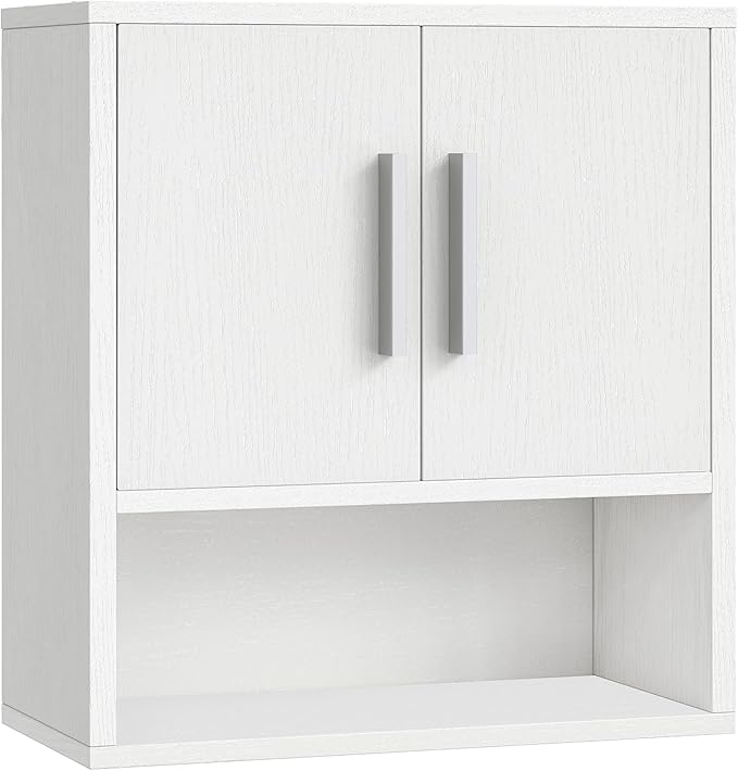HOOBRO Bathroom Wall Cabinet, Medicine Cabinet, 15 x 7.1 x 16.1Inches, Adjustable Shelf, Over The Toilet Wall Storage Cabinet, for Bathroom, Bedroom, White