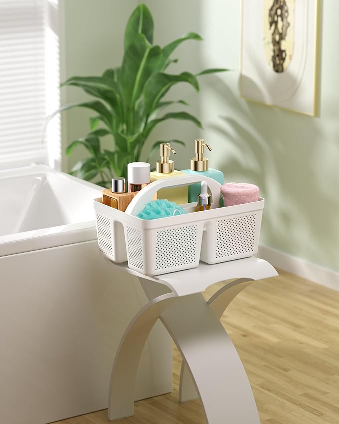 4 PCS Portable Shower Caddy, Integrated Handle, Reinforced Plastic, Organizer Storage Bathroom Supplies and Beauty Products, Cleaning Supplies, Shower Basket for Home, Dorm, Shelf and Cabinet
