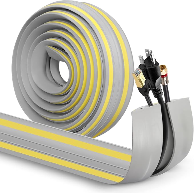 Eapele Floor Cable Cover Protector, Heavy Duty PVC Duct Easy to Unroll