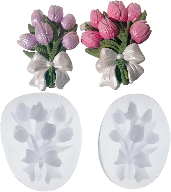 Flower Butterfly Candle Mold, Floral Silicone Mold, Animal Plant Resin Mold for Soap Soy Wax Epoxy DIY Handcraft Home Ornaments Wedding Party Home Decoration (Flower Butterfly)