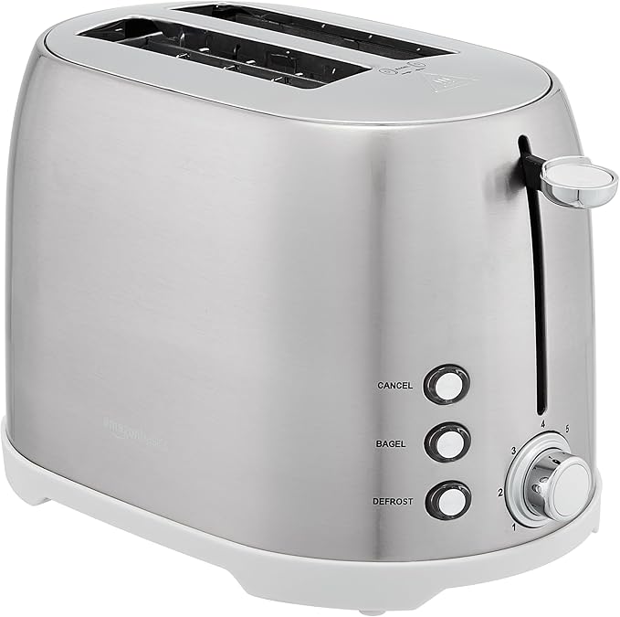 4 Slice Toaster with 4 Slots, 6 Browning Settings, Defrost, Removable Crumb Tray, Bagel Function, Cancel Button, 1600W, Black