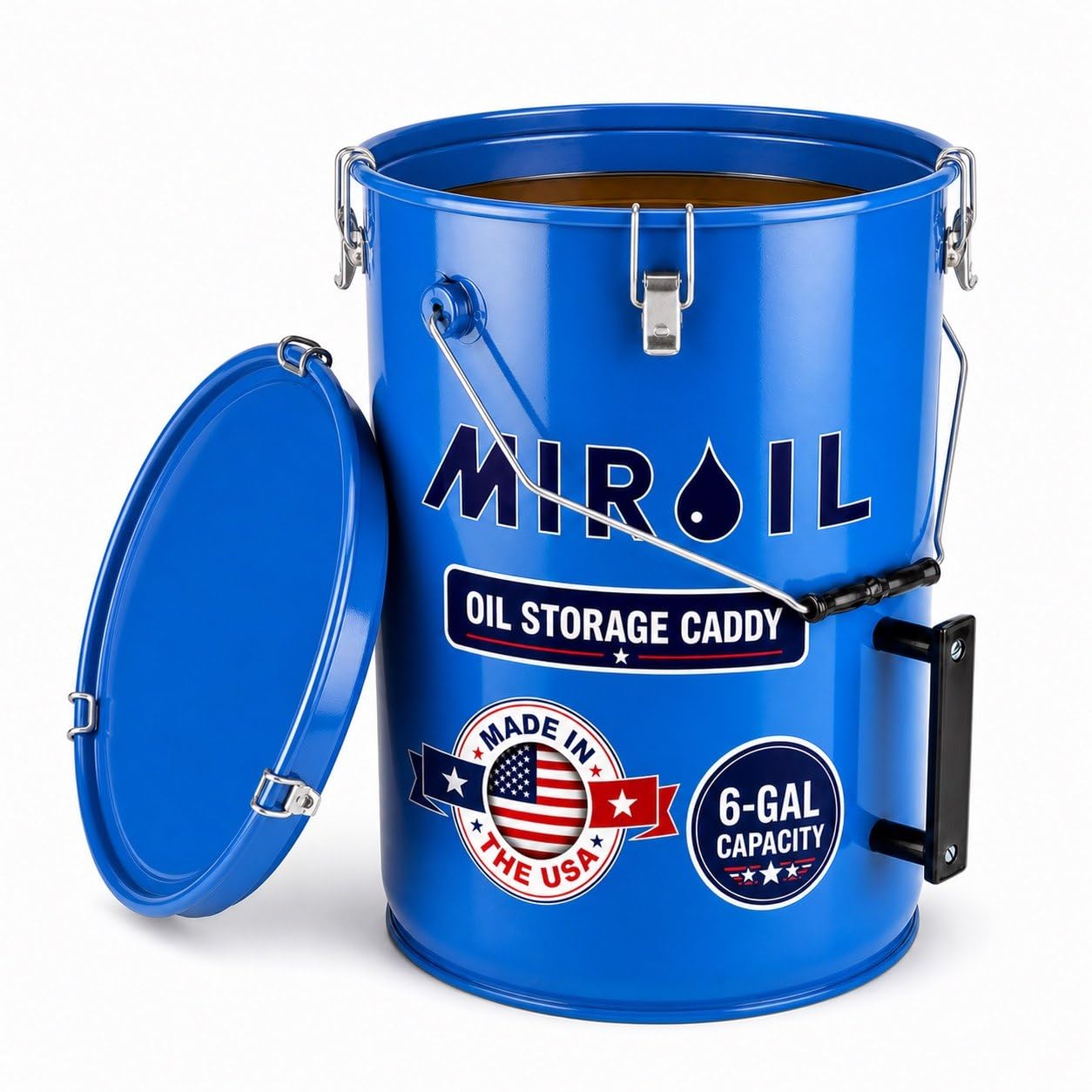 MirOil 6 Gallon Blue Oil Grease Bucket & Filter Pot
