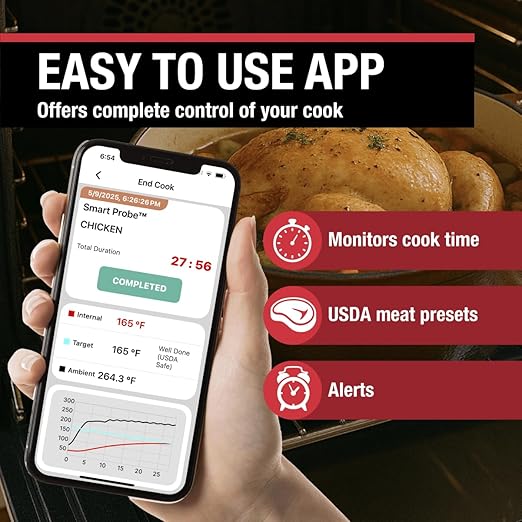 CDN Smart Probe Bluetooth Meat Thermometer | Perfect Father’s Day Gift Under $100 | Wireless Digital Thermometer | NSF Certified Probe | App Monitoring (iOS & Android) | BBQ, Grill, Smoker | STP212