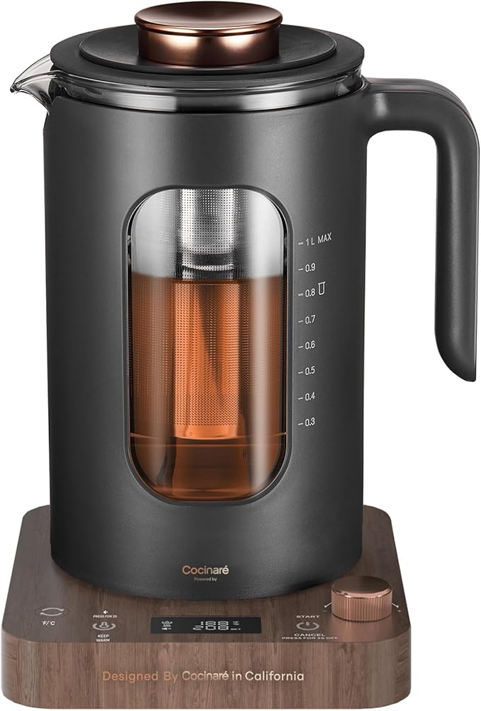INTASTING Electric Tea Kettle with Infuser, ±1℉ Temperature Control, 1L